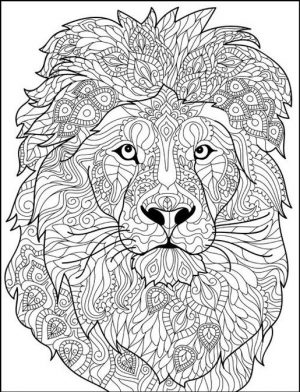 Adult Coloring Pages Animals Lion 2