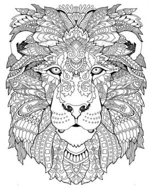 Adult Coloring Pages Animals Lion 3
