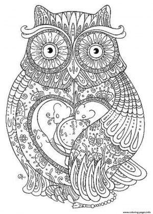 Adult Coloring Pages Animals Owl 1