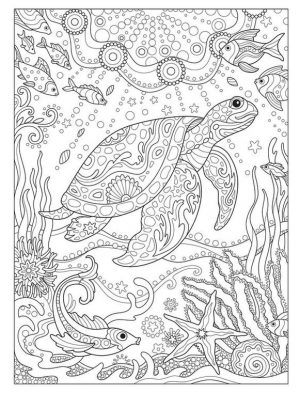 Adult Coloring Pages Animals Turtle 2