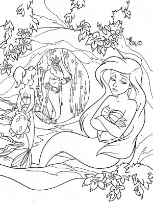 Adult Coloring Pages Disney Ariel the Little Mermaid Complex Drawing