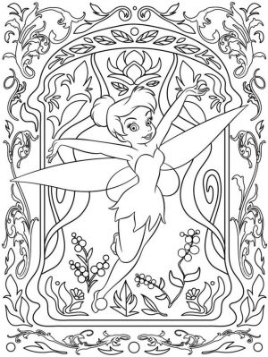 Adult Coloring Pages Disney Difficult Tinkerbell Drawing