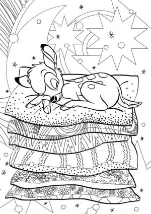Adult Coloring Pages Disney Disney Bambi Detailed Drawing