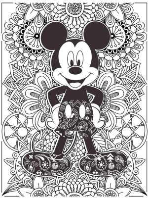 Adult Coloring Pages Disney Hard Mickey Mouse Zentangle Art