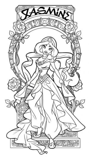 Adult Coloring Pages Disney Jasmine the Arabian Night Princess
