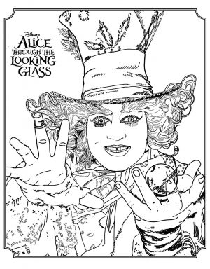 Adult Coloring Pages Disney Mad Hatter from Alice Through the Looking Glass