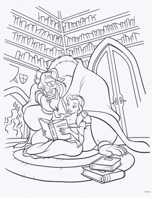 Adult Coloring Pages Disney Princess Belle and Beast