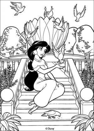 Adult Coloring Pages Disney Princess Jasmine from Aladin