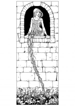 Adult Coloring Pages Disney Rapunzel and Her Golden Lock