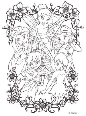 Adult Coloring Pages Disney Tinker Bell and Friends