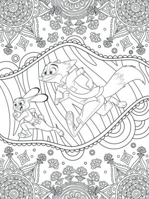 Adult Coloring Pages Disney Zootopia Printable for Adult
