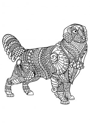 Adult Coloring Pages Dog Labrador with Complex Patterns