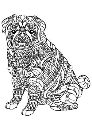 Adult Coloring Pages Dog Little Bulldog
