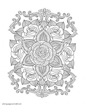 Adult Coloring Pages Floral Patterns Printable ilk6