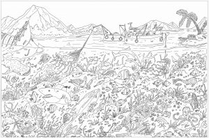 Adult Coloring Pages Ocean Realistic Sea Floor Drawing