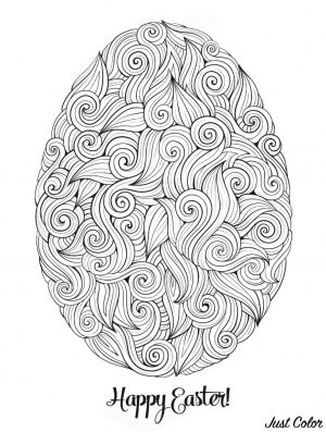 Adult Easter Coloring Pages Complex Easter Egg