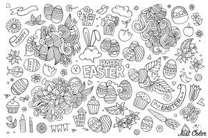 Adult Easter Coloring Pages Easter Doodle