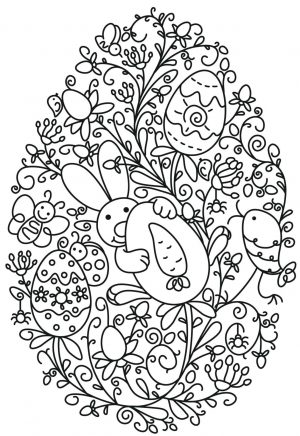 Adult Easter Coloring Pages Funny Easter Bunny Holding an Egg