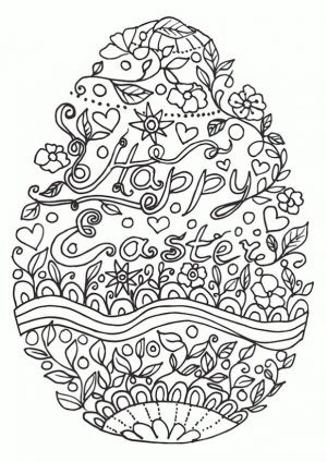 Adult Easter Coloring Pages Happy Easter Egg