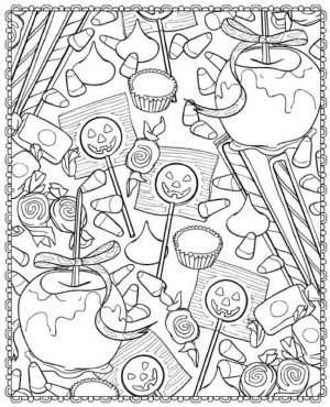 Adult Halloween Coloring Pages Apple Caramel 4apc