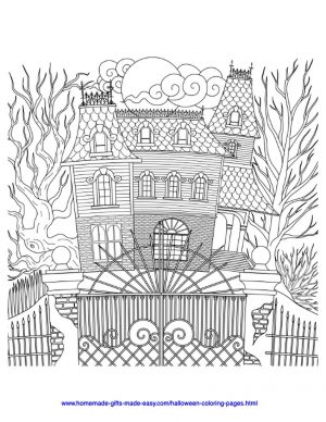 Adult Halloween Coloring Pages Ghost House 9ghh