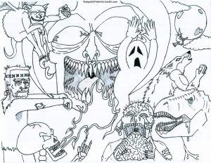 Adult Halloween Coloring Pages Monsters 2mns
