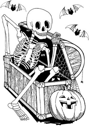 Adult Halloween Coloring Pages Skeleton 4skl