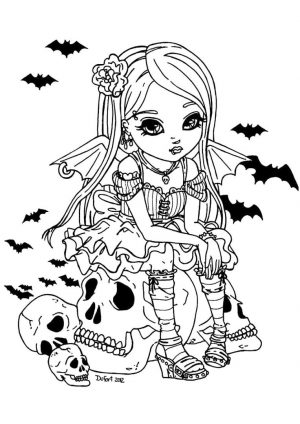 Adult Halloween Coloring Pages Vampire Girl 5vpg