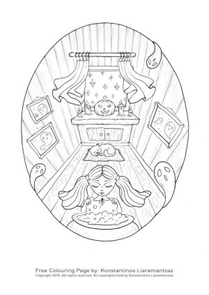 Adult Halloween Coloring Pages Witch and Cat 9wzc