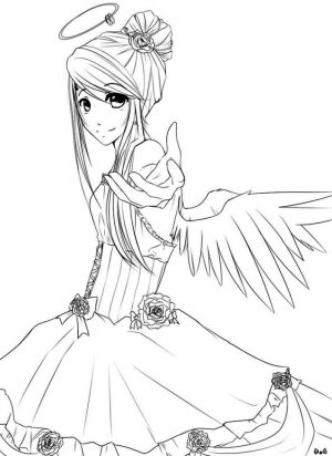Angel Anime Girl Coloring Pages to Print ag94