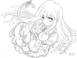 Anime Girl Coloring Pages Printable fd27