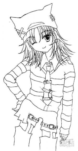 Anime Girl Coloring Pages Printable sg39