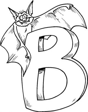 B is for Bat Coloring Pages – 89318