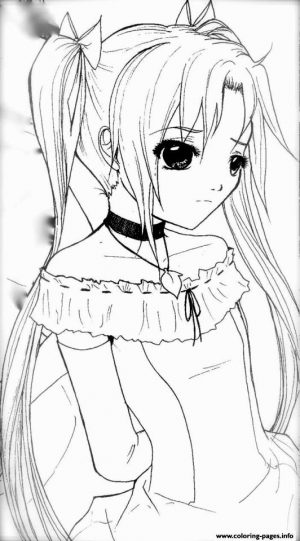 Beautiful Anime Girl Coloring Pages to Print sr40