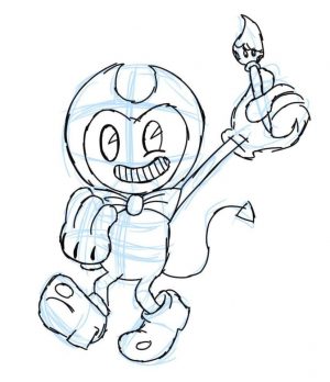 Bendy and the Ink Machine Coloring Pages Free Bendy the Artist