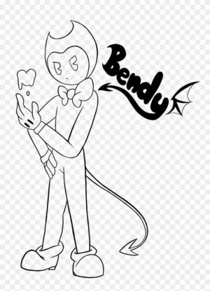 Bendy and the Ink Machine Coloring Pages Free Bendy the Cool Guy