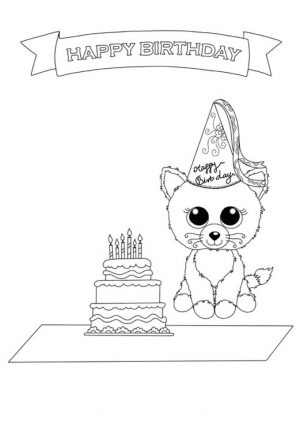 Birthday Beanie Boo Coloring Pages Printable 1tfr