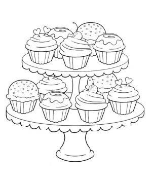 Birthday Cupcake Coloring Pages for Kids – 7gb41