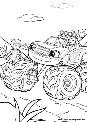 Blaze Coloring Pages Hanging Out with Best Friends