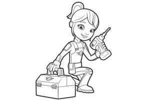 Blaze Coloring Pages Online Gabby the Cute Mechanic Girl