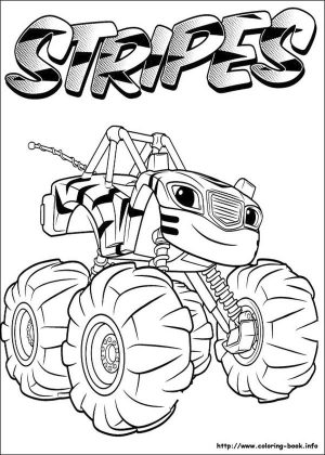 Blaze Coloring Pages Stripes Monster Truck