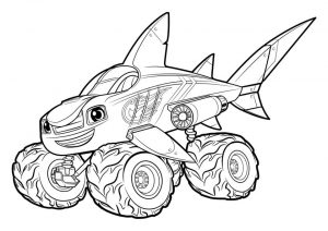 Blaze and the Monster Machines Coloring Pages Blaze the Shark Truck