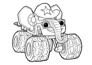 Blaze and the Monster Machines Coloring Pages Starla the Elephant Truck