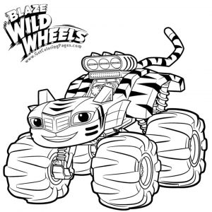 Blaze and the Monster Machines Coloring Pages Stripes the Tiger Truck