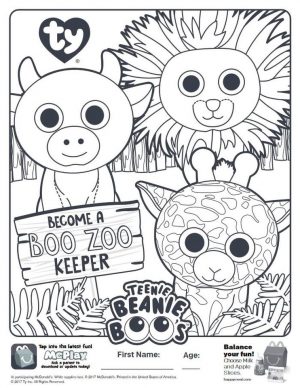 Boo Zoo Keeper Beanie Boo Coloring Pages pol5