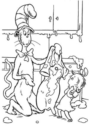 Cat In The Hat Coloring Pages for Kids 6yhb