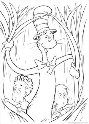 Cat In The Hat Coloring Pages for Kids 8pko