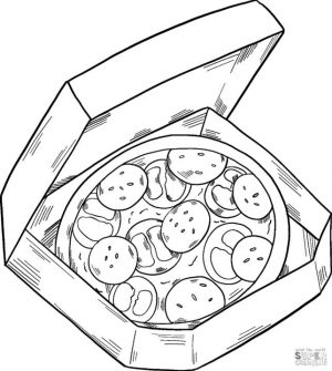 Cheese Pizza Coloring Pages Hot Pizza in a Box