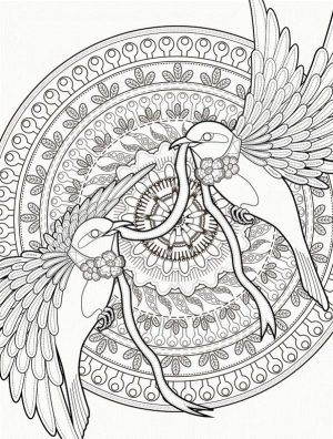 Coloring Pages Cool Designs for Teenagers A Couple of Love Birds Mandala