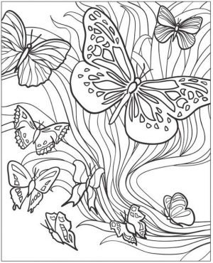 Coloring Pages Cool Designs for Teenagers Flowing Butterflies